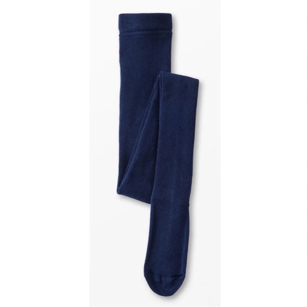 Hanna Andersson | Ribbed Navy Blue Knit Footless Tights